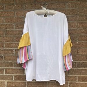 Davi & Dani  Top with cascading Sleeves, 1XL